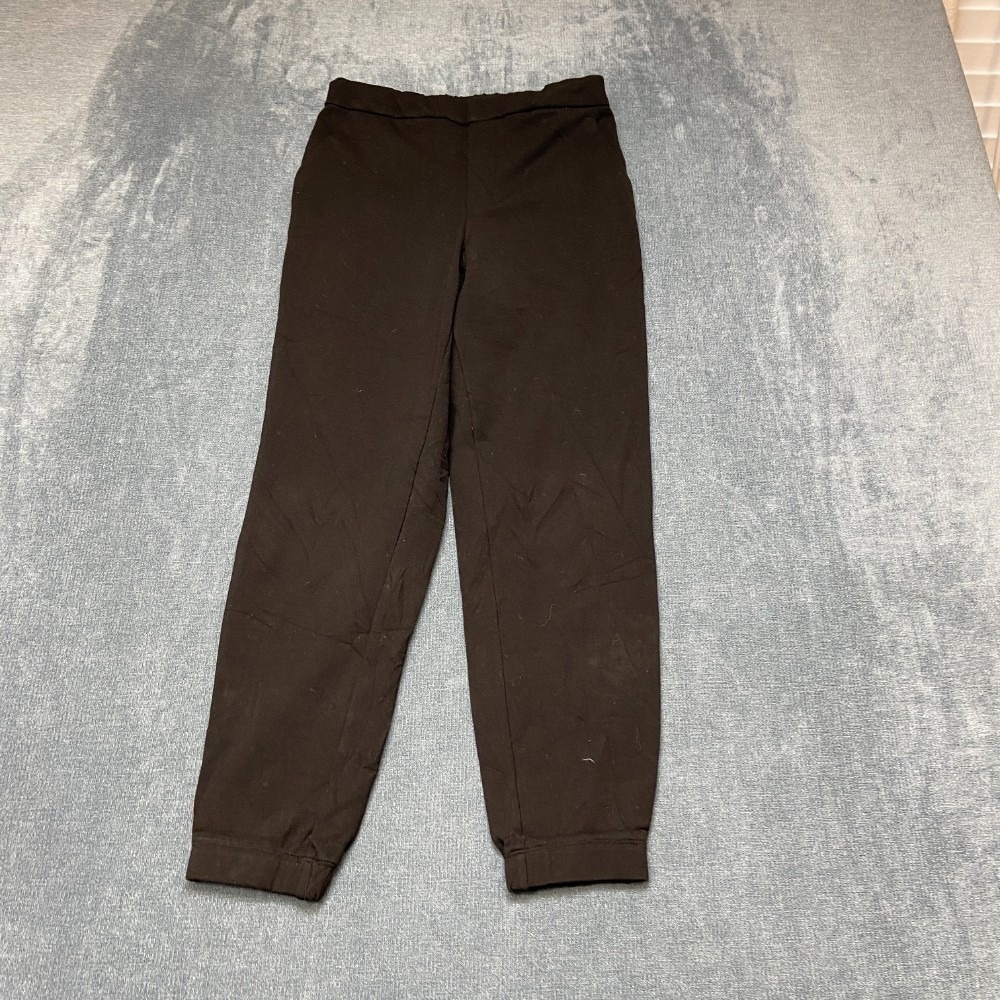 Uniqlo Joggers Pants Womens Small Black Dark Wash Elastic Waist Tapered Leg